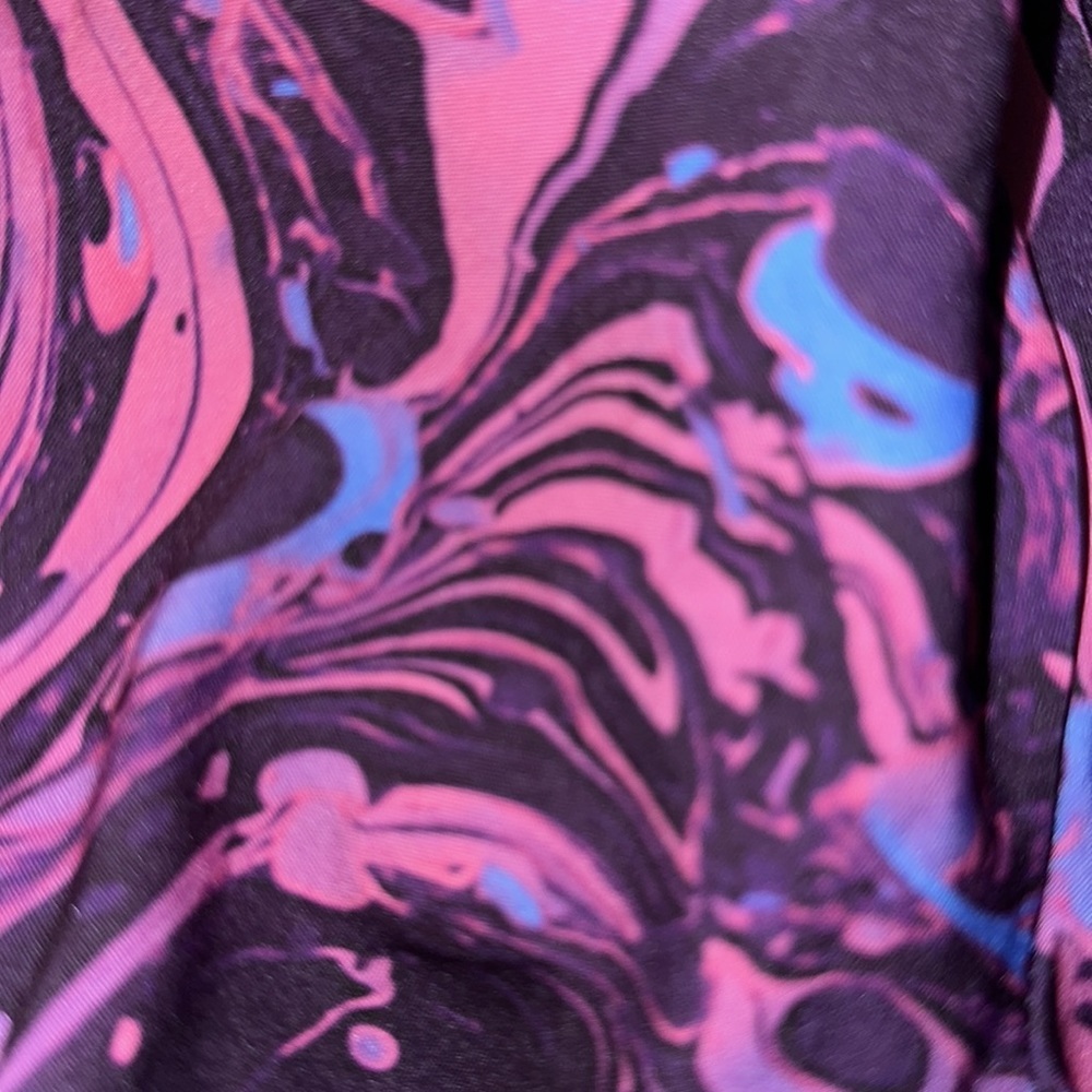 New Marble Print Tie Shirt Dress - Picture 4 of 5